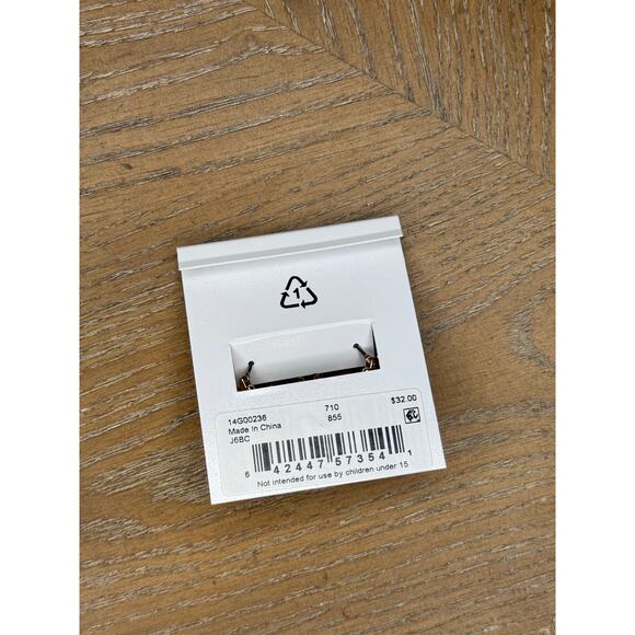 Lauren Ralph Lauren Gold Tone Twisted Crystal Hoop Earrings - Picture 5 of 5